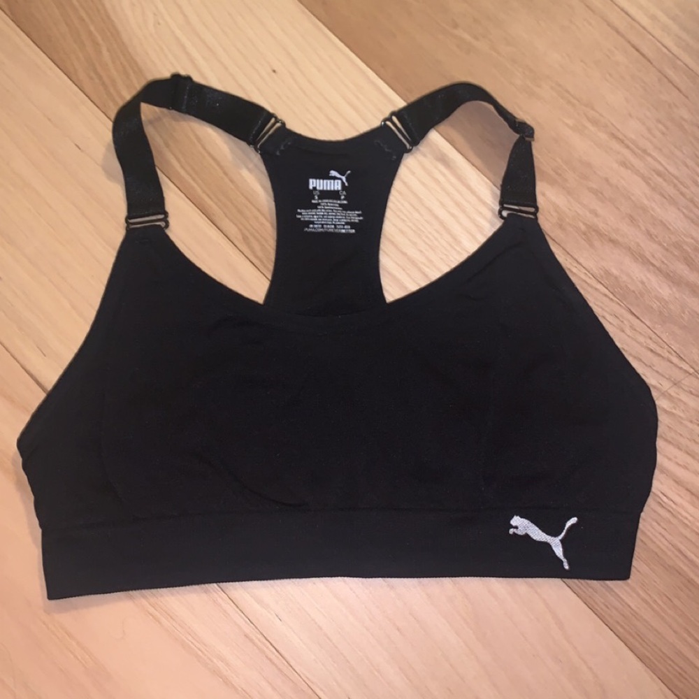 Puma black sports bra